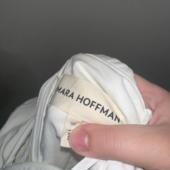 Mara Hoffman Off-The-Shoulder Leonara Midi Dress Ivory/White Size 2 Bridal - Picture 3 of 8